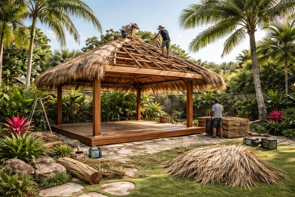 A Bali Hut in the making