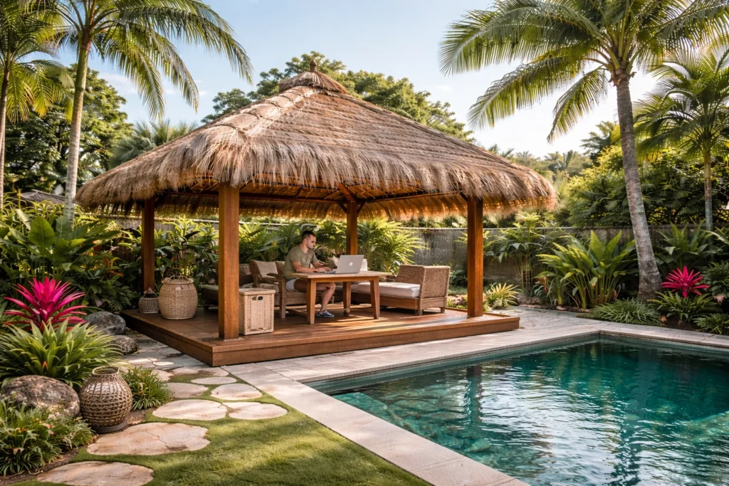 Using the Bali Hut as a workspace